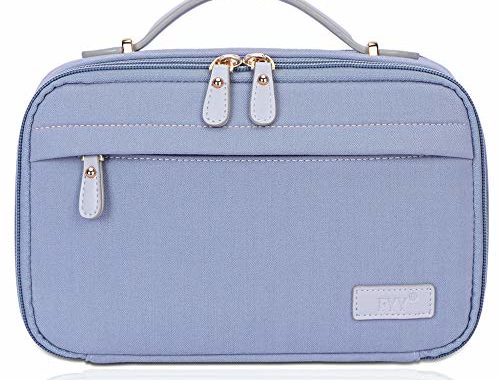 FYY Toiletry Bag, Travel Cosmetic Bag Wash Gargle Bag Large Capacity Zippered Organizer with Top Handle for Men Women Blue