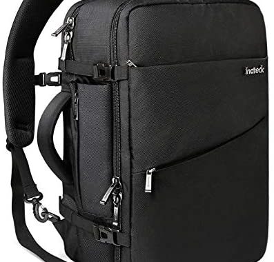 Inateck 40L Travel Backpack, Flight Approved Carry on Backpack Hand Luggage, Anti-Theft Business Laptop Rucksack Large Daypack Weekender Bag for 17'' Laptop - Black