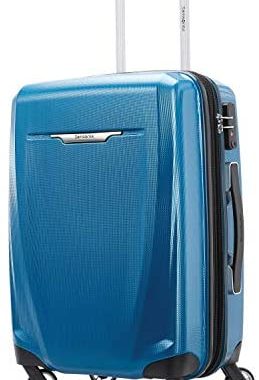 Samsonite Winfield 3 DLX Hardside Expandable Luggage with Spinners, Blue/Navy